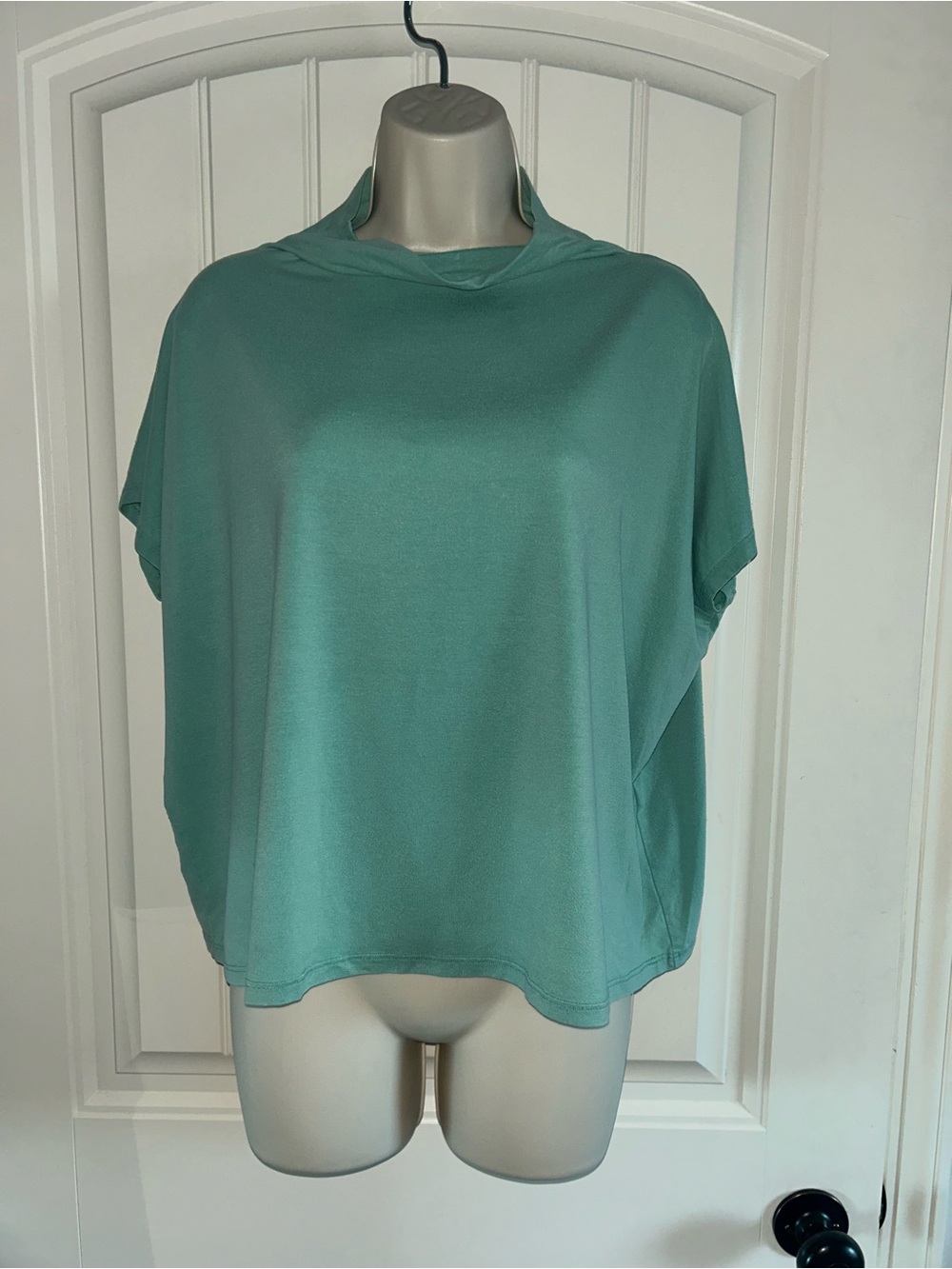 NEW Eileen Fisher Seafoam Green Draped Tunic Top Dolman Sleeve Sz M